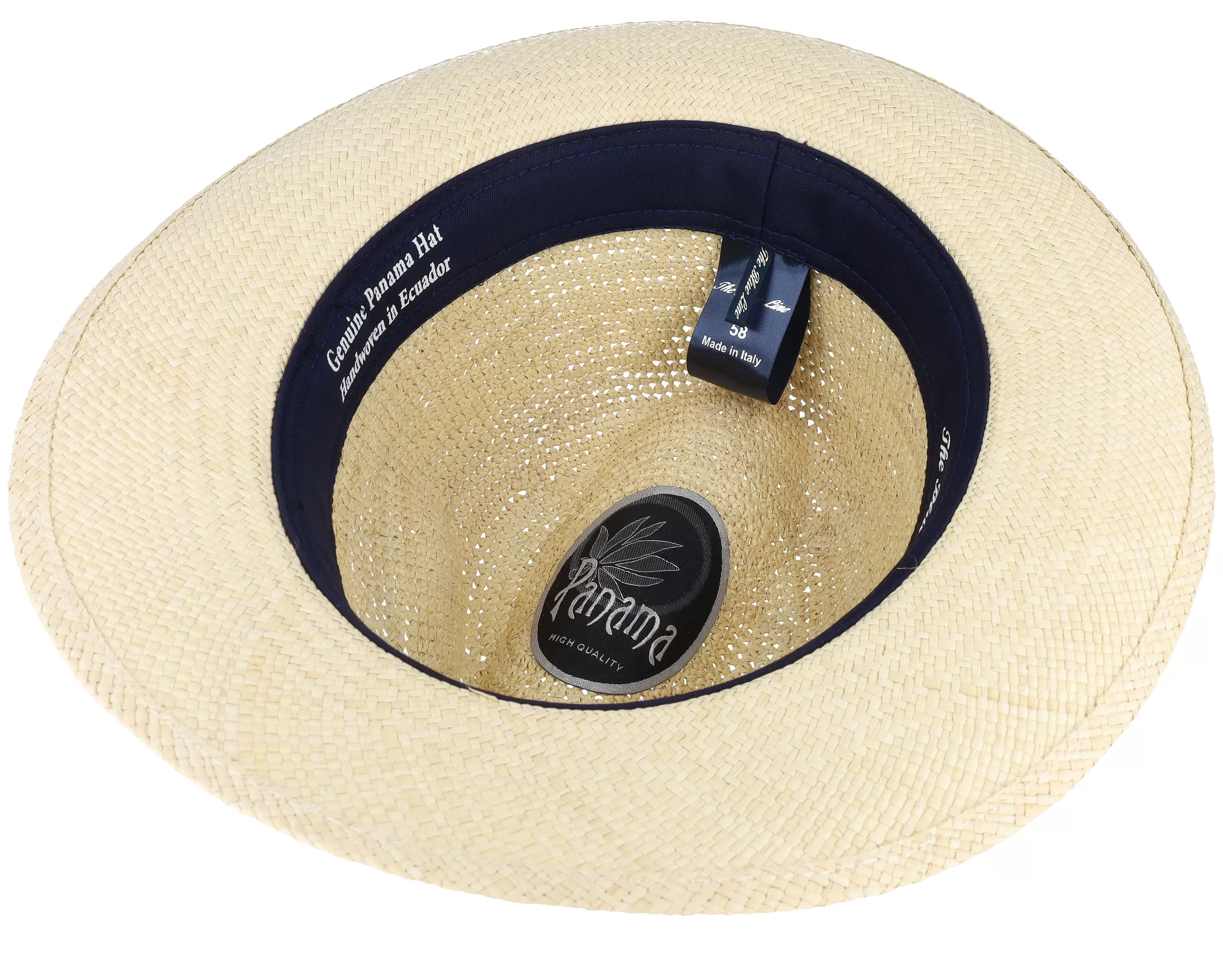 Blue Line Tom Crochet Panama Natural Straw Hat - MJM Hats 4 Blue Line Tom Crochet Panama Natural Straw Hat - MJM Hats - Image 4