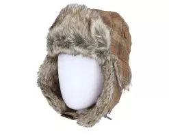 Josh Faux Fur Brown Check Trapper - MJM Hats -Fashion Hat Online 5704637896528 3