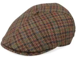 Rebel Virgin Wool Brown Check Flat Cap - MJM Hats