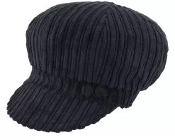 Sophie W Cotton Velvet Black Vega Cap - MJM Hats