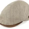 Broker Linen/Cotton Beige Flat Cap - MJM Hats
