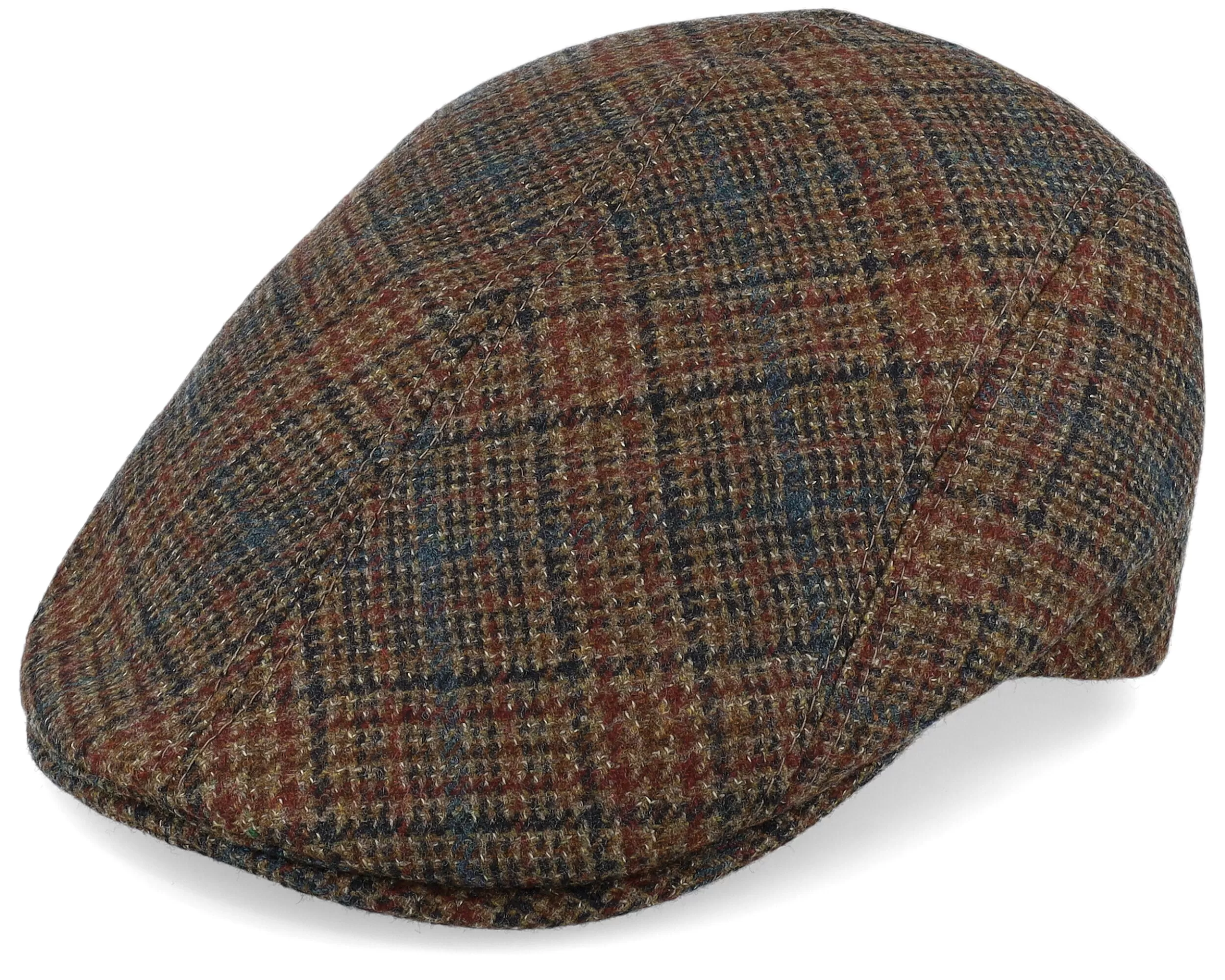 Daffy 3 32 Virgin Wool Brown Check Flat Cap - MJM Hats 1 Daffy 3 32 Virgin Wool Brown Check Flat Cap - MJM Hats