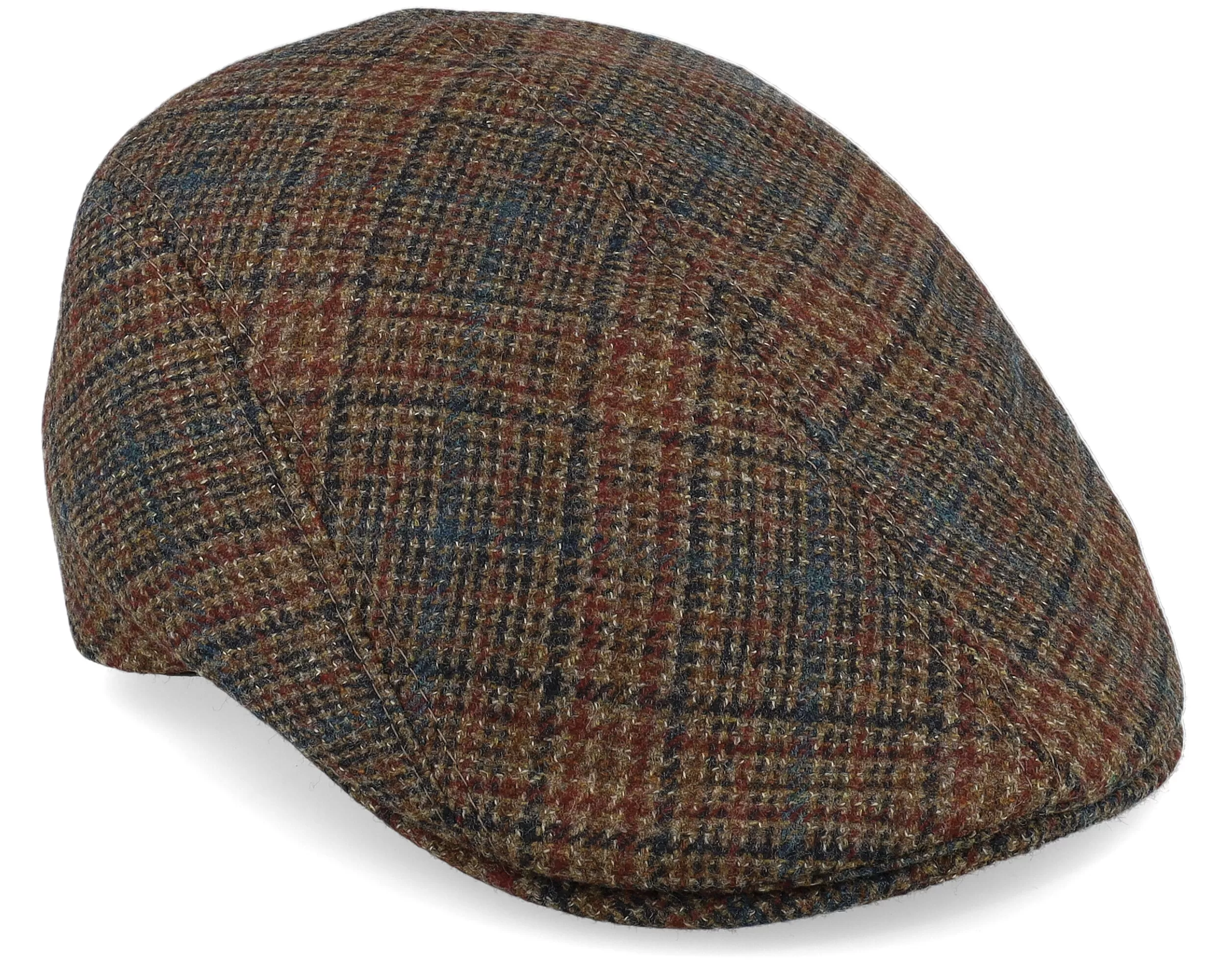 Daffy 3 32 Virgin Wool Brown Check Flat Cap - MJM Hats 2 Daffy 3 32 Virgin Wool Brown Check Flat Cap - MJM Hats - Image 2
