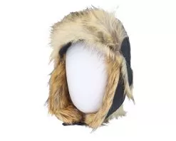 Recycled Taslan/Faux Fur Black/Natural Trapper - MJM Hats -Fashion Hat Online 5704637958820 3