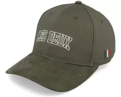 Blake Suede Baseball Cap Olive Night/Ivory Adjustable - Les Deux
