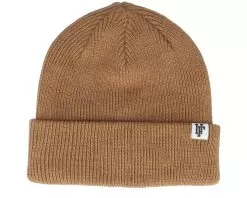 Frankie Recycled Beanie Tobacco Brown Cuff - Upfront