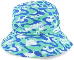 Denver Print Hat Caldera Jade Cream Bucket - J.Lindeberg