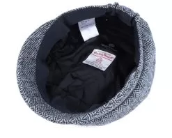 Regina Sr. Harris Tweed Black/Grey Flat Cap - CTH Ericson -Fashion Hat Online 7330083018979 4