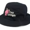 Pink Elephant Twill Screen Black Bucket - American Needle