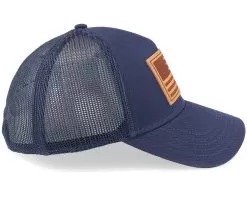 USA Twill Valin Leather Patch Navy Trucker - American Needle 9 USA Twill Valin Leather Patch Navy Trucker - American Needle -Fashion Hat Online 798698850600 4