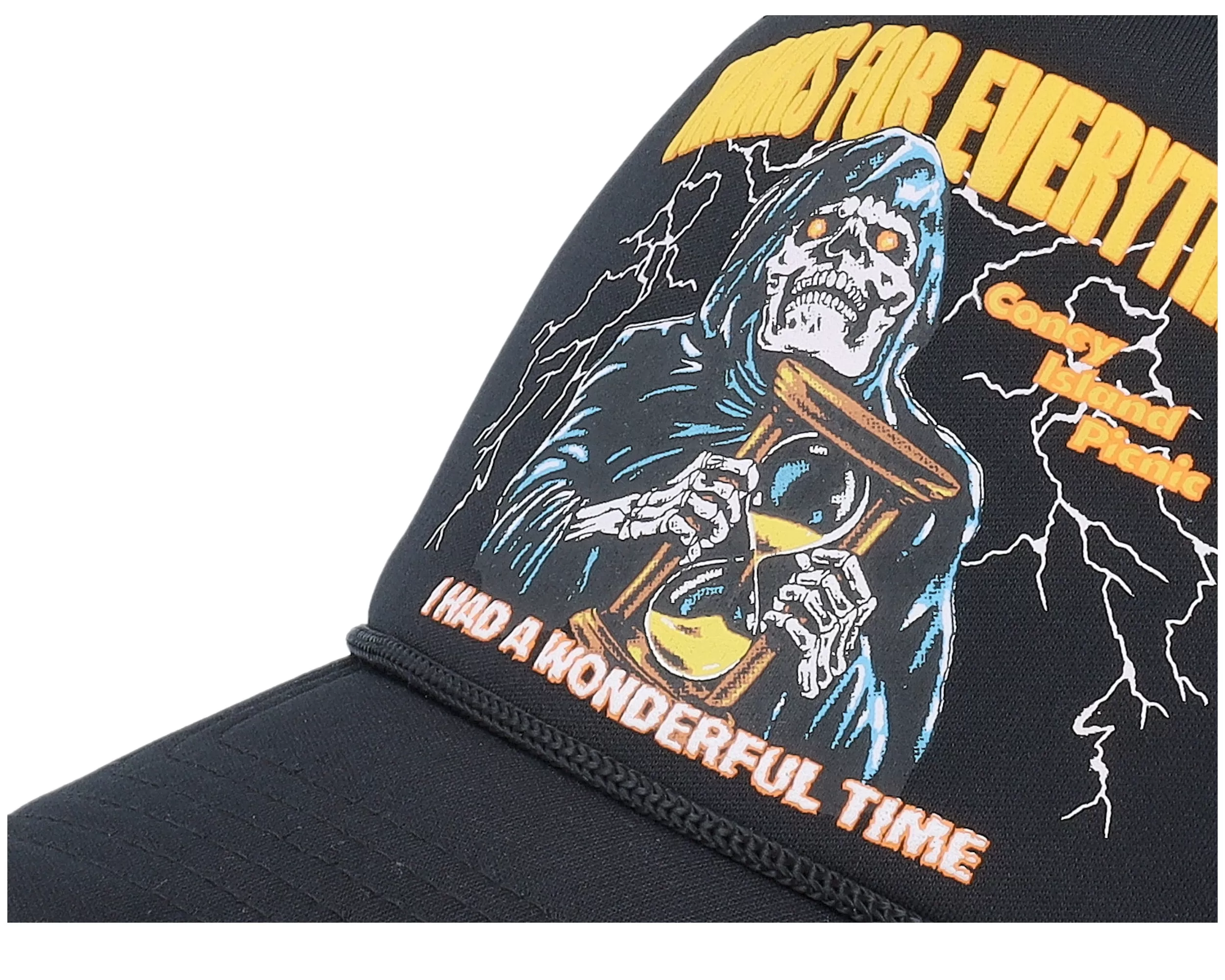 Time Flys Hat Caviar Black Trucker - Coney Island Picnic 6 Time Flys Hat Caviar Black Trucker - Coney Island Picnic - Image 6