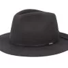 Wesley Packable Washed Black Xl Fedora - Brixton