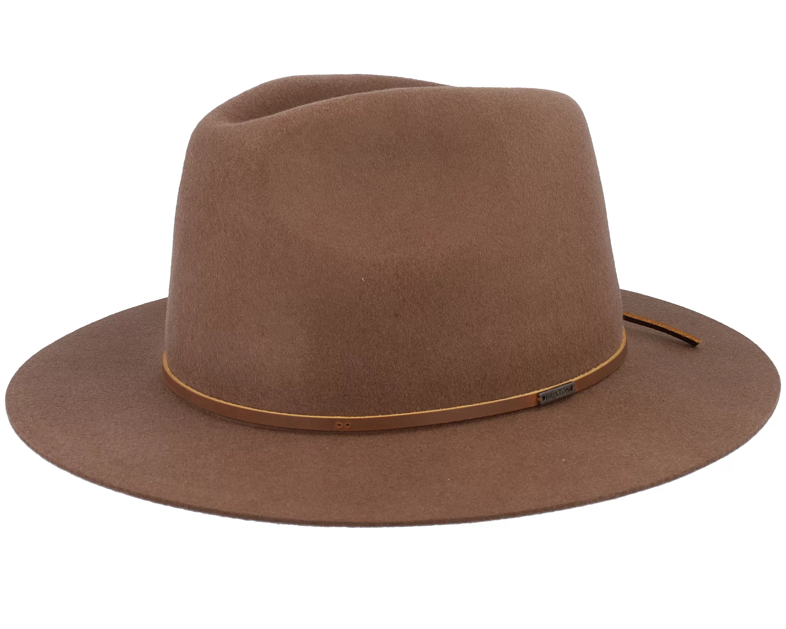 Wesley Dark Tan Fedora - Brixton 1 Wesley Dark Tan Fedora - Brixton