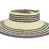 Joanna Light Tan/Black Visor Straw Hat - Brixton