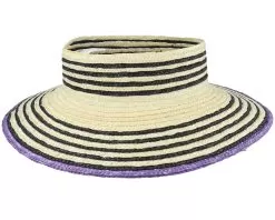 Joanna Light Tan/Black Visor Straw Hat - Brixton -Fashion Hat Online 888588554388 3