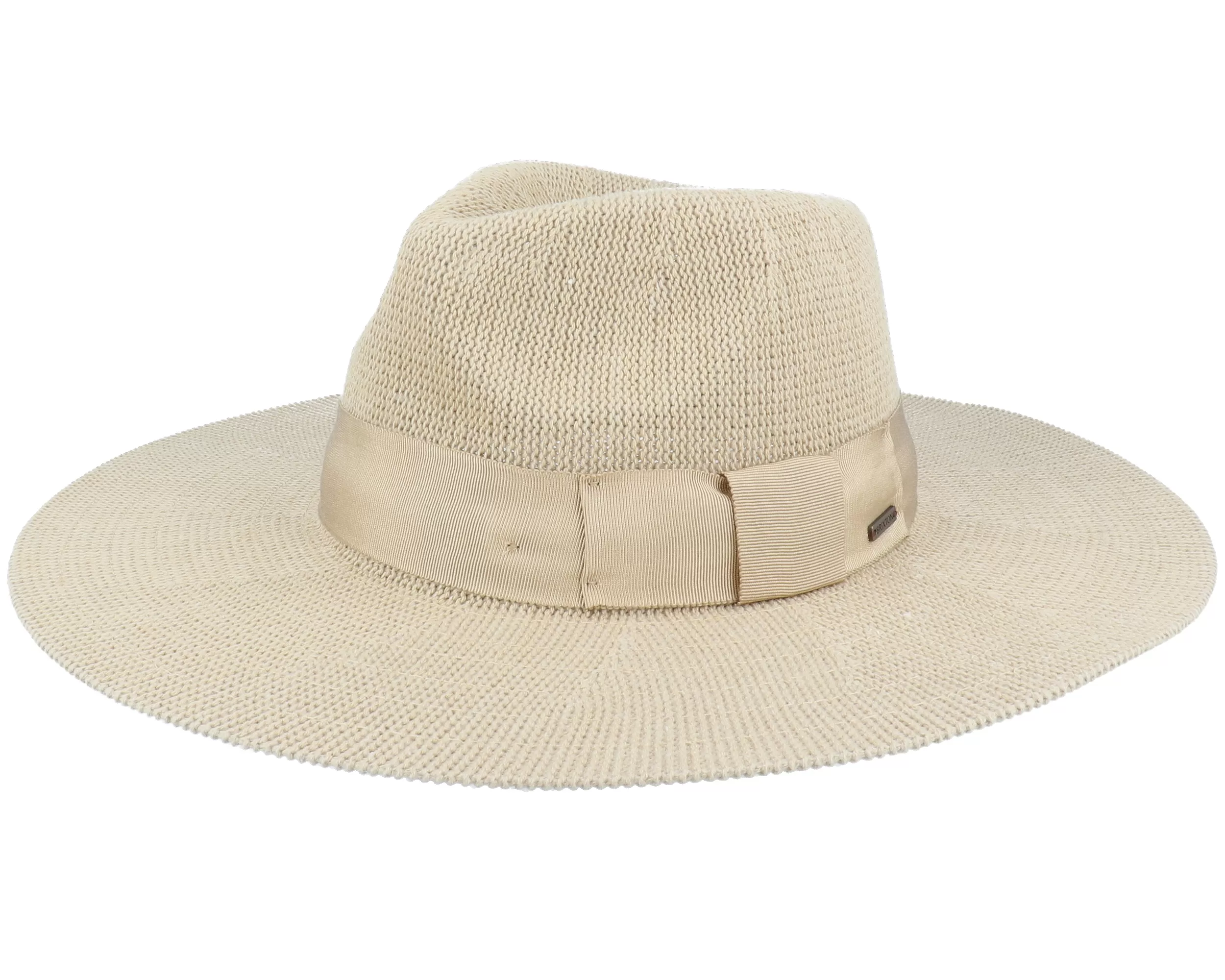Joanna Knit Packable Hat Light Khaki Fedora - Brixton 1 Joanna Knit Packable Hat Light Khaki Fedora - Brixton