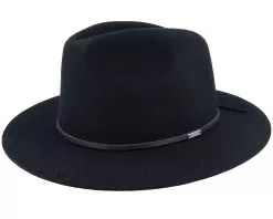 Wesley Packable 1 Black/Black Fedora - Brixton