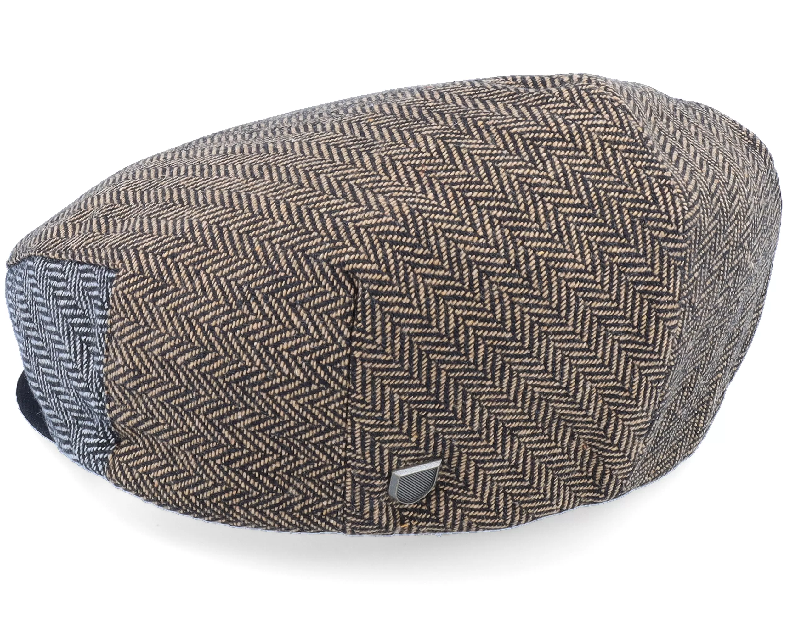 Hooligan Baggy Brown/Grey Flat Cap - Brixton 2 Hooligan Baggy Brown/Grey Flat Cap - Brixton - Image 2