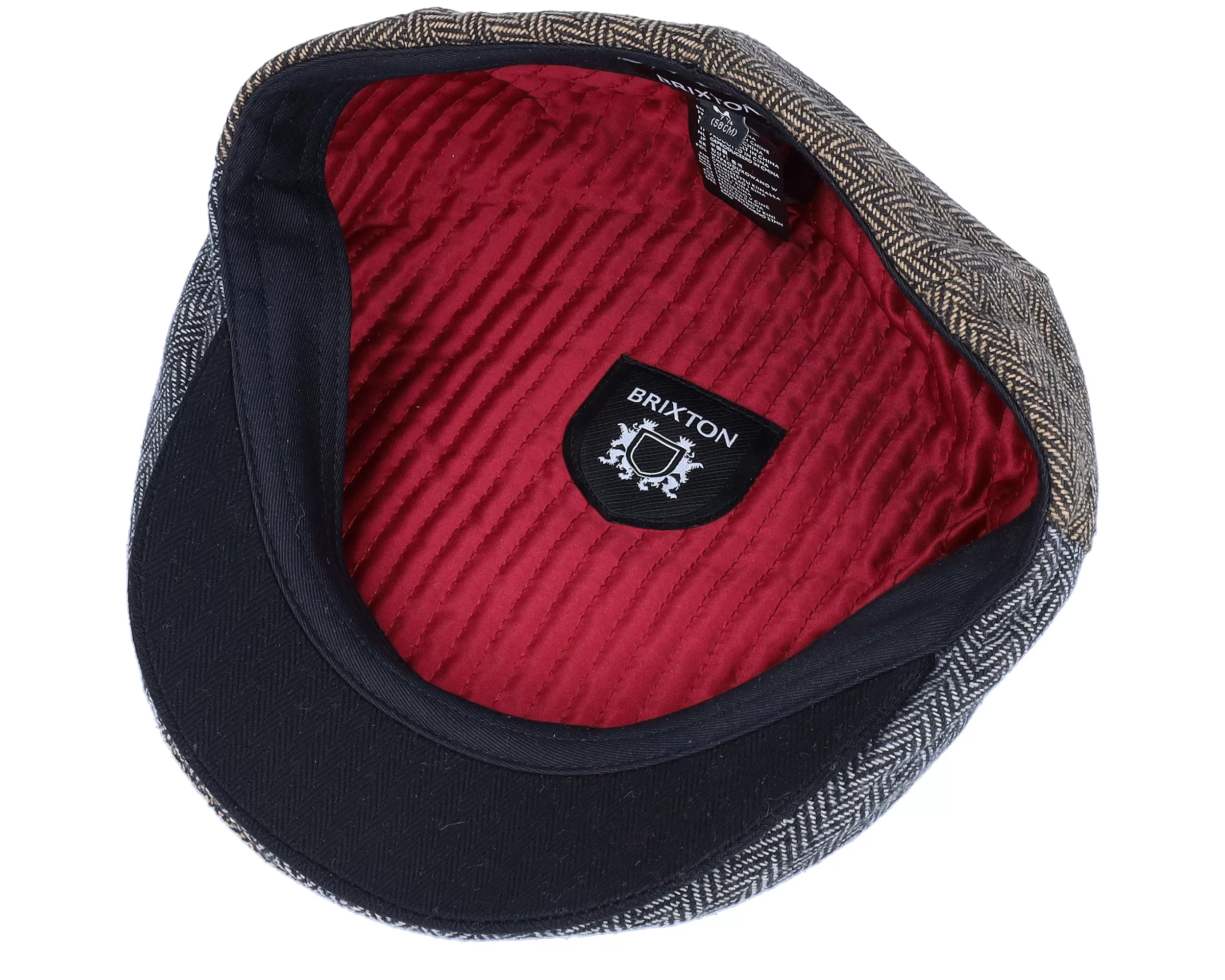 Hooligan Baggy Brown/Grey Flat Cap - Brixton 4 Hooligan Baggy Brown/Grey Flat Cap - Brixton - Image 4