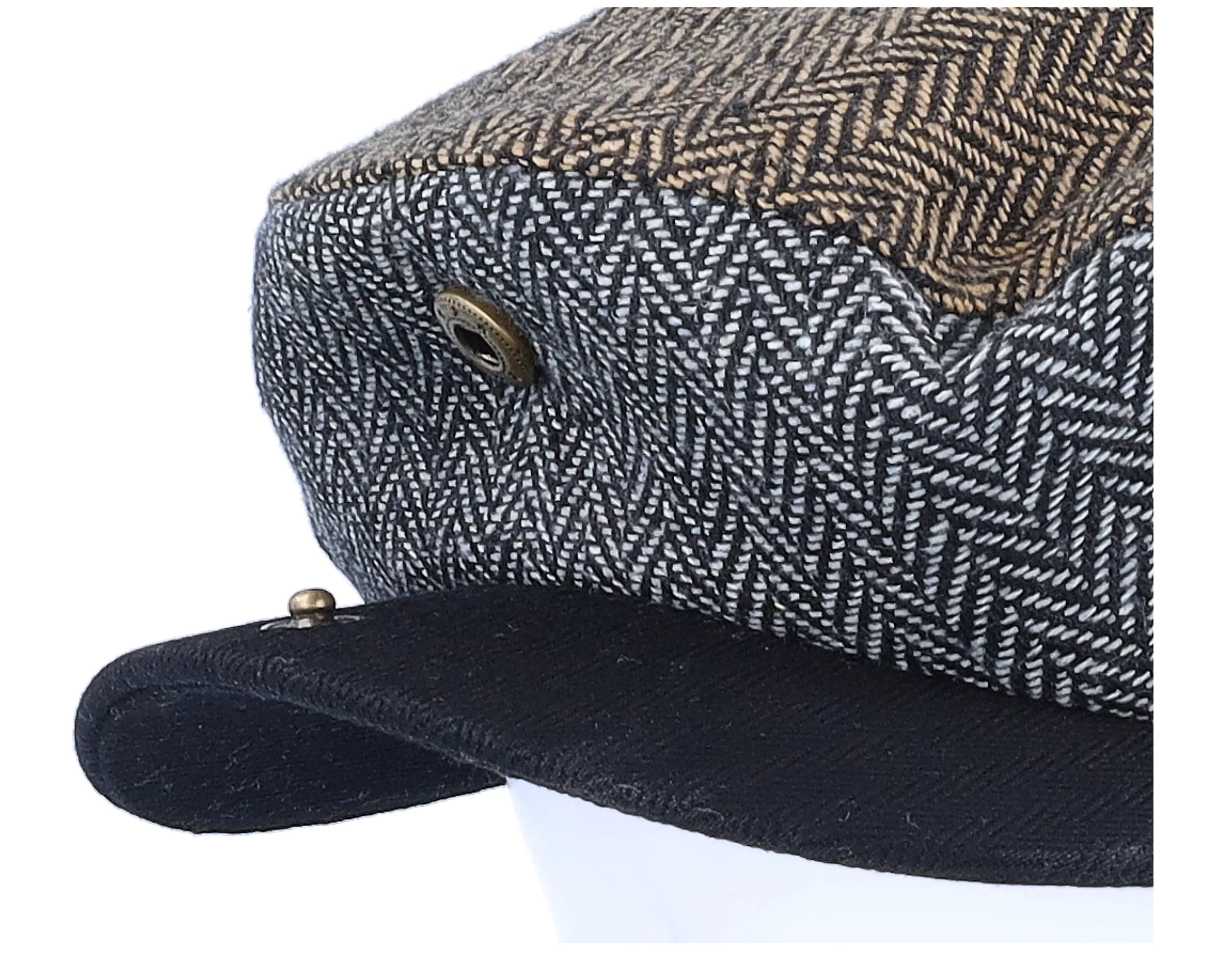 Hooligan Baggy Brown/Grey Flat Cap - Brixton 6 Hooligan Baggy Brown/Grey Flat Cap - Brixton - Image 6