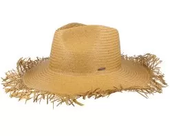 Jo Straw Frayed Fedora Copper Straw Hat - Brixton