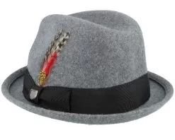 Gain Dark Heather Grey Fedora - Brixton -Fashion Hat Online 888588795545 2