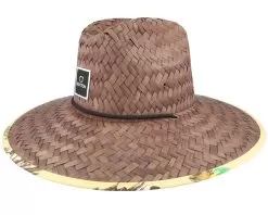Alpha Square Sun Hat Dark Earth Straw Hat - Brixton