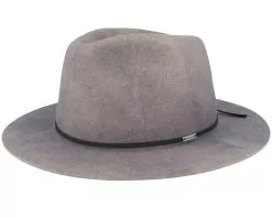 Wesley Grey Worn Wash Fedora - Brixton