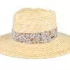 Joanna Short Brim Hat Honey/White Floral Straw Hat - Brixton