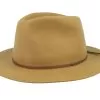 Wesley Packable Golden Brown Fedora - Brixton