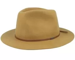 Wesley Packable Golden Brown Fedora - Brixton