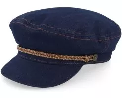 Fiddler Cap Washed Denim Vega Cap - Brixton