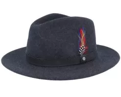 Traveller Woolfelt Mix Navy Fedora - Stetson