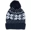 Fair Isle Snowstar® Beanie French Navy/White Pom - Beechfield