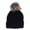 Fur Pop Chunky Beanie Black Pom - Beechfield