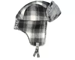 Ombre Plaid Aviator Hat Black Trapper - HUF