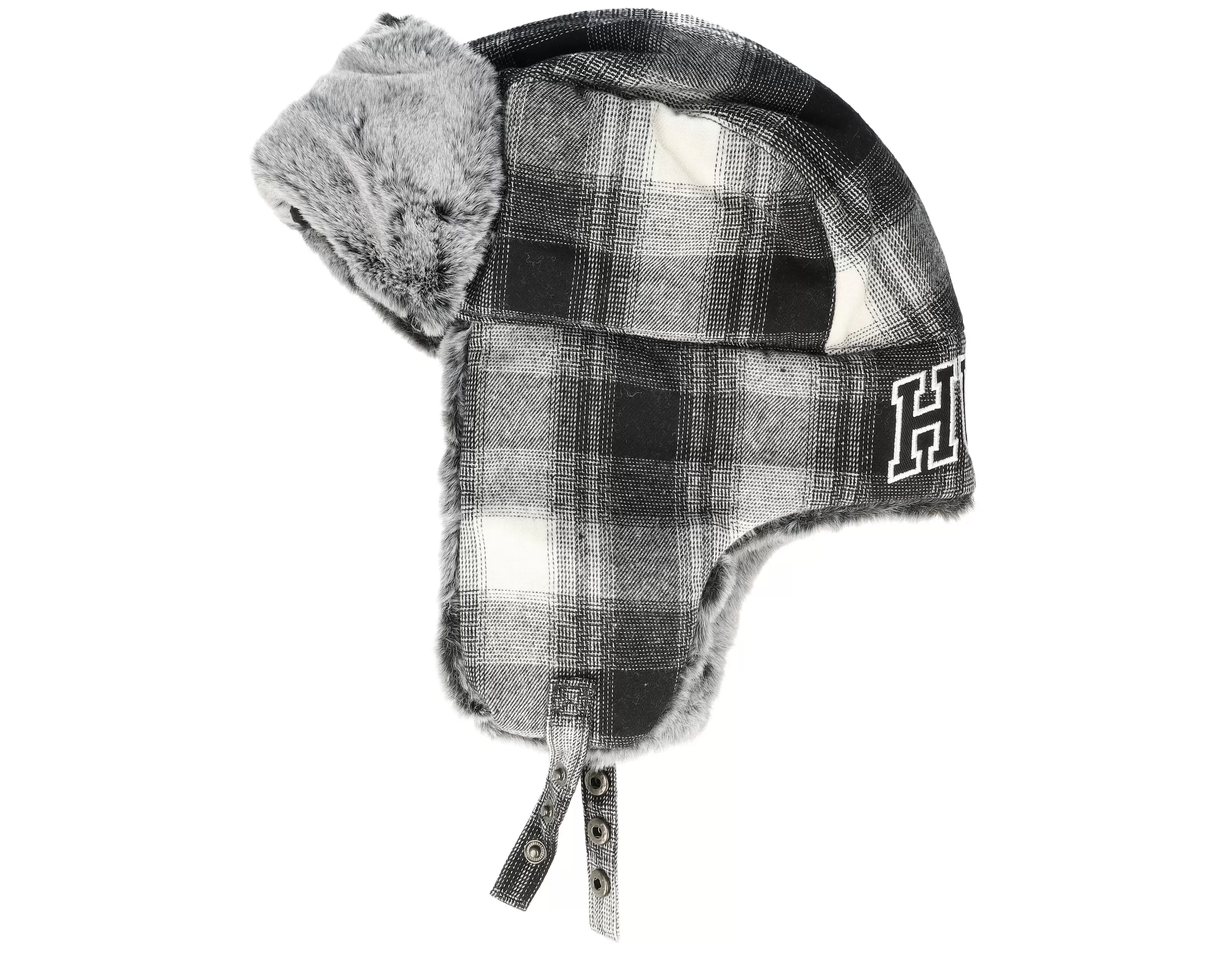 Ombre Plaid Aviator Hat Black Trapper - HUF 2 Ombre Plaid Aviator Hat Black Trapper - HUF - Image 2