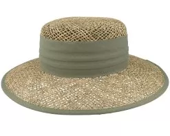 Cloche Seagras Natural/Khaki Straw Hat - Seeberger