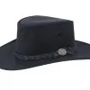 Aussie Bush Squashable Leather Black Traveler - MJM Hats