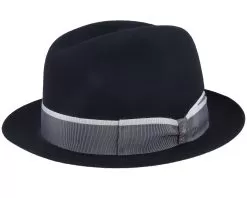 Superfine Wool Black Fedora - Borsalino