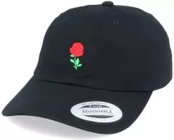 Tiny Red Rose Black Dad Cap - Iconic