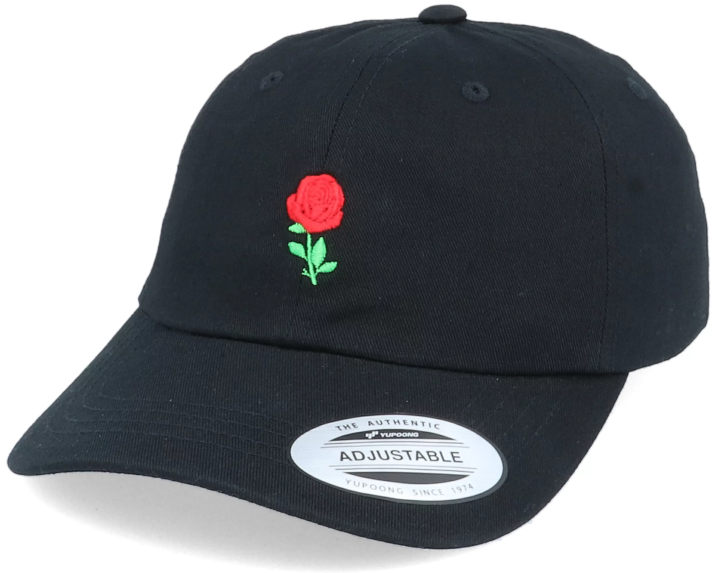 Tiny Red Rose Black Dad Cap - Iconic 1 Tiny Red Rose Black Dad Cap - Iconic