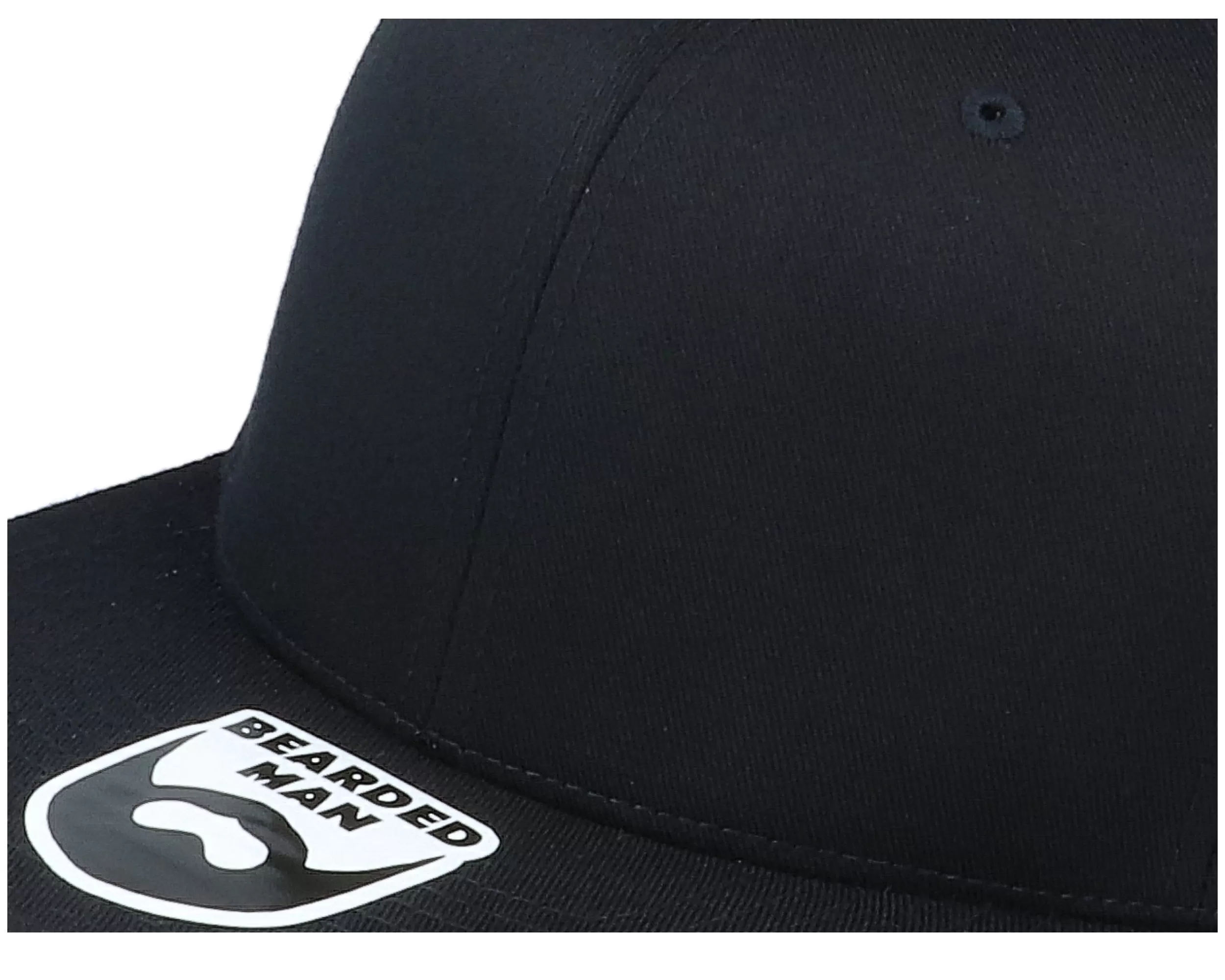 Badge Logo Back Black Flat Brim Fitted - Bearded Man 5 Badge Logo Back Black Flat Brim Fitted - Bearded Man - Image 5
