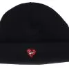 Tiny Broken Mended Heart Black Short Beanie - Iconic