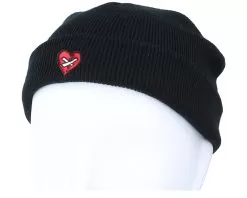 Tiny Broken Mended Heart Black Short Beanie - Iconic 5 Tiny Broken Mended Heart Black Short Beanie - Iconic -Fashion Hat Online OB1002242 3