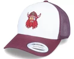Red Beard Viking Logo White/Maroon Trucker - Vikings