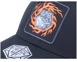 Flaming D20 Patch Black Flexfit - Critiql Hit -Fashion Hat Online OB3000427 1 6