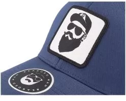 Cap Man Woven Patch Navy Flexfit - Bearded Man -Fashion Hat Online OB3000929 2 6