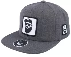Cap Man Woven Patch Dark Heather Grey Snapback - Bearded Man
