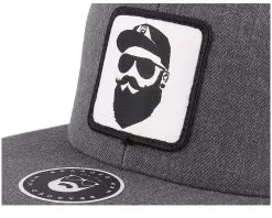 Cap Man Woven Patch Dark Heather Grey Snapback - Bearded Man -Fashion Hat Online OB3000930 6